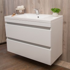 ТУМБА С УМЫВАЛЬНИКОМ 100 СМ FANCY MARBLE BORNEO, БЕЛЫЙ